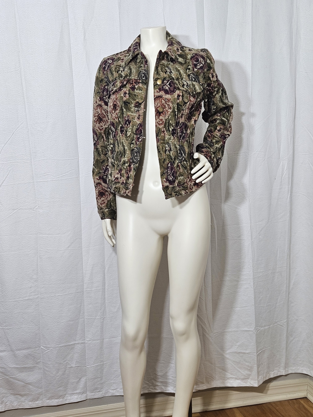 Caribbean Joe Floral Tapestry Jacket Small Cottagecore Boho Like New - Picture 4 of 10